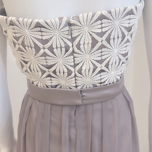 SAMPLE SALE NWT LELA ROSE SIZE 10 Taupe. Venice + iridescent chiffon. Pristine. - Picture 5 of 7